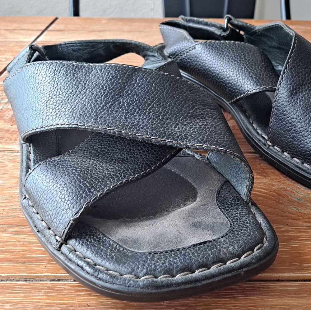 Black Rockport Leather Sandals